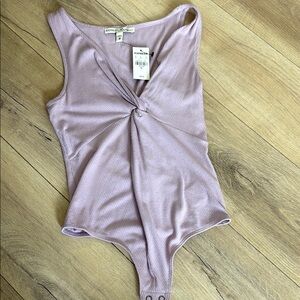 Express Purple Bodysuit with Plunging V-Neckline